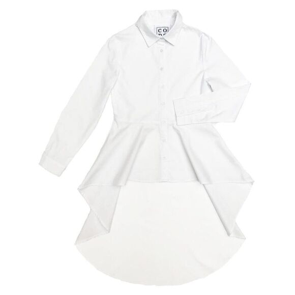 CODO Women's XS Colton High Low Cotton Shirt White Regal Coquette Lagenlook NWT - Picture 1 of 13
